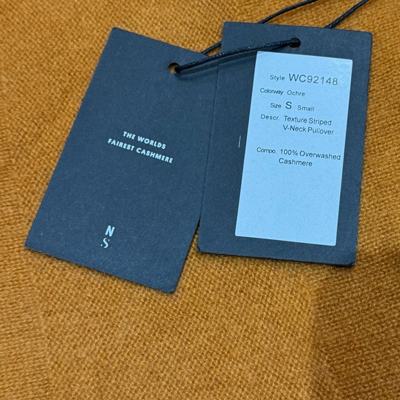 Naadam Sz S Sweater Ochre Cashmere Cropped Classic Minimalist Preppy New - Picture 4 of 4